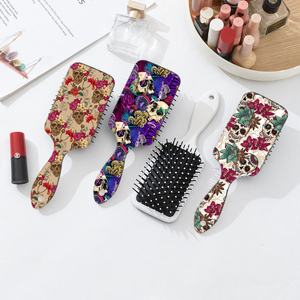 2025 Halloween classique mode brosse à cheveux crâne Airbag peigne poignée en plastique Portable pour Salon coiffure démêlant idée cadeau - Product Image 2