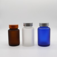 Contenants de capsules 60ml 75ml 100ml 120ml 150ml 200ml Bouteille en verre pour tablette pharmaceutique avec bouchons