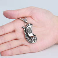 Vintage Viking Design 3D pendentif de bateau déclaration en acier inoxydable Triangle nordique Valknut pendentif de bateau collier