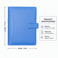 Carnets à spirale en cuir PU avec logo personnalisé, couverture d'agenda quotidien A5 2026, à feuilles mobiles, fermeture magnétique, vente en gros