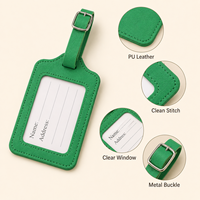 Ensemble porte-passeport et étiquette de bagage en cuir PU, logo gaufré, accessoires de voyage, vente en gros d'usine, pour coffrets cadeaux d'entreprise