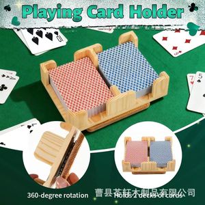 Creative solid wood <b>playing</b> <b>card</b> storage box, household wooden rotating <b>playing</b> <b>card</b> box, desktop wooden <b>card</b> organizer. - Product Image 3