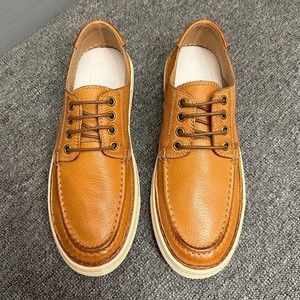 Zapatos Minimalistas de Cuero para Hombre, Nuevo Estilo, Transpirables, Versátiles, Retro, Modernos, Cómodos, de Cuero Genuino, de Caña Baja, para Primavera y Otoño - Product Image 2