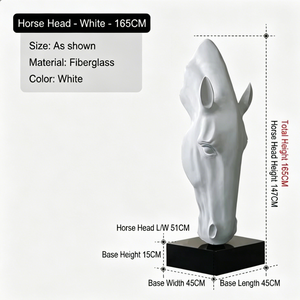 Sculpture <span class=keywords><strong>de</strong></span> tête <span class=keywords><strong>de</strong></span> <span class=keywords><strong>cheval</strong></span> abstraite moderne personnalisée en fibre <span class=keywords><strong>de</strong></span> verre, grande statue animale en PRV, art en résine pour hôtel, bureau <span class=keywords><strong>de</strong></span> vente, décoration intérieure - Product Image 4
