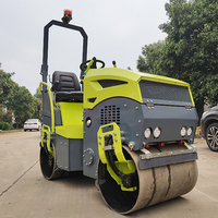 Compacteur vibrant autoporté à double tambour de 850 kg pour engins de construction, 1 tonne, petit compresseur hydraulique à deux roues en acier