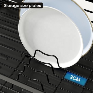 ชั้นวางจานแบบมุม ประหยัดพื้นที่บนเคาน์เตอร์ ที่จัดจาน ชาม ถาด ป้องกันสนิม โครงโลหะน้ำหนักเบา ฐานกันลื่นอย่างมั่นคง - Product Image 3