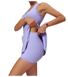 热卖女性高品质压缩柔软轻质前拉链帕德尔网球裙内置短裤 - Product Image 5