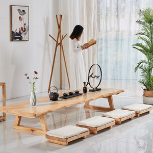 Tatami table basse assise table à thé longue baie vitrée style japonais table à thé kang Zen en bois massif grande - Product Image 2