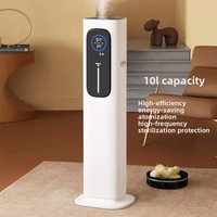 Humidificador Doméstico de 10 Litros con Alimentación por CA, de Pie, Gran Capacidad, Llenado Superior, Ultrasónico, Purificador de Aire para Exportación