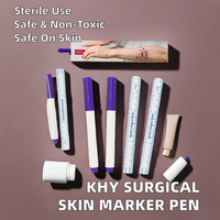 Stylo marqueur cutané chirurgical stérile OME, non toxique et sûr, tatouage avec pointe de pinceau plate de 10 mm pour marquage permanent