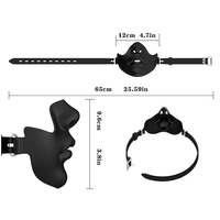 BDSM Bâillon buccal en silicone intégral, Balle de bondage buccal, Masque plug oral respirant réglable, Jouets sexuels pour jeu de rôle en couple