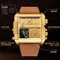 Montre Homme POEDAGAR 997 de Qualité Supérieure à Quartz avec Bracelet en Cuir, Étanche, Lumineuse, Affichage de la Semaine, Multifonctionnelle - Vente Flash