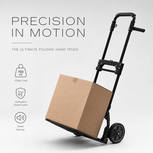 <b>Foldable</b> 2 Wheel Steel Platform Hand Cart <b>Trolley</b> Heavy Duty Shopping Delivery Outdoor OEM Custom - Product Image 3