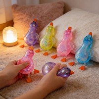 Jouet Squishy Canard Liquide Pailleté Anti-Stress à Presser, Jouet Sensoriel Fidget Doux à Remontée Lente, Jouet de Décompression pour Enfants
