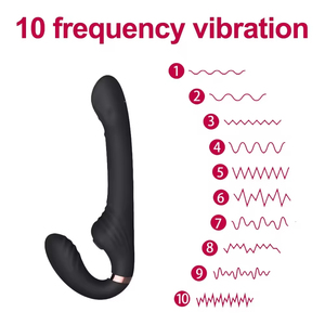 Vibromasseur Strap-on sans Sangle à 10 Vitesses, Double Vibration pour Femme, Jouet Sexuel Adulte pour Femme et Couple, Masseur Anal et de Prostate - Product Image 2