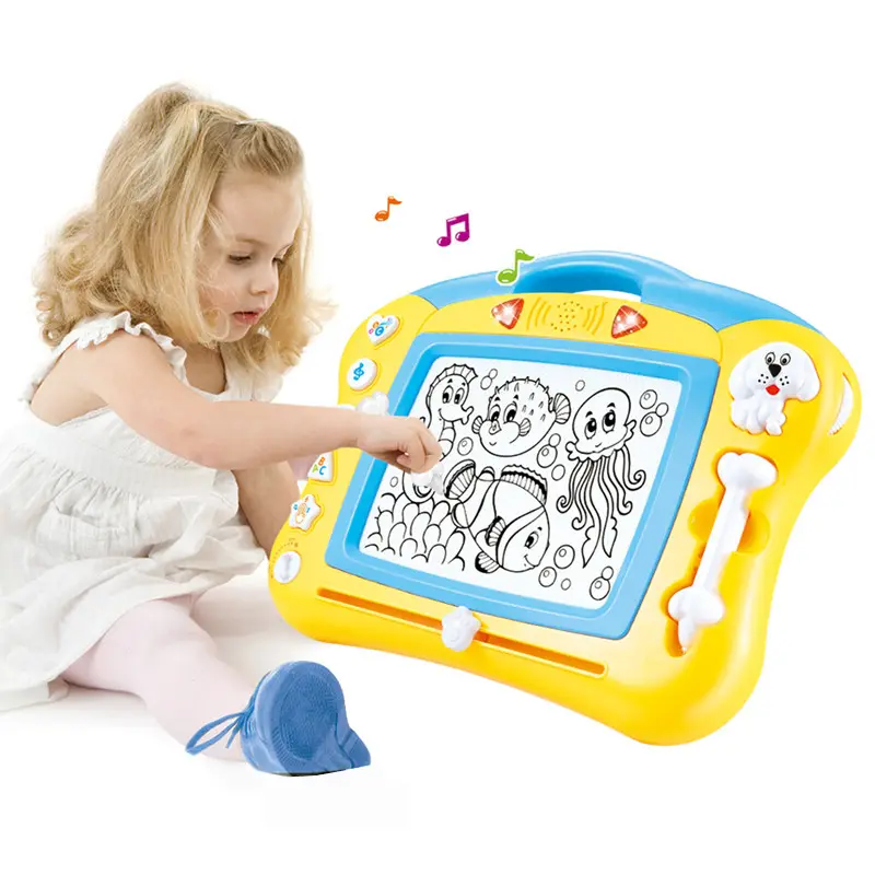 Kids cute Black White Wordpad Music Light Magnetic Drawing Board Toy