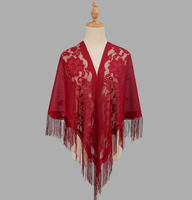 Ecowalson-Écharpe à franges vintage pour femme, châle à franges, col en V patchwork, châles en maille