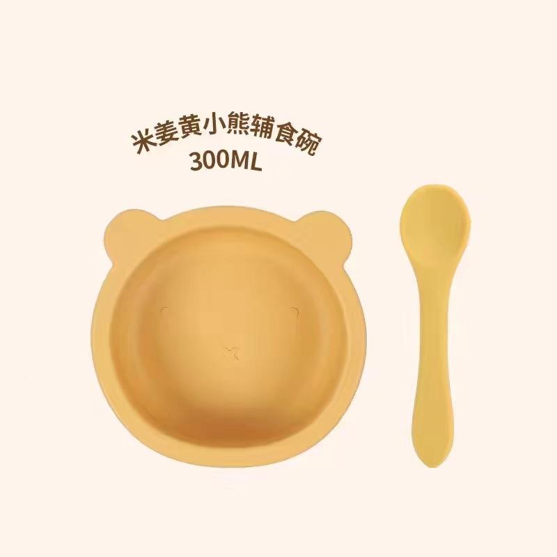 ชามและช้อนรูปหมี (พร้อมขมิ้น)