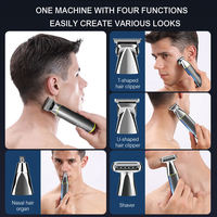 Tondeuse à cheveux électrique sans fil tout-en-un pour hommes avec 3 lames en acier inoxydable, 8 guides de coupe, câble Type-C et kit de toilettage capillaire LED
