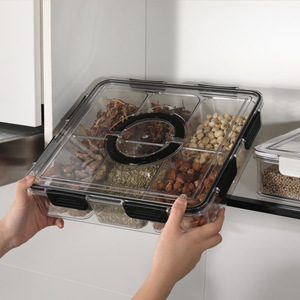 Contenedor de almacenamiento de especias de plástico sin BPA, contenedor de almacenamiento de alimentos, juego de organizador de almacenamiento de nevera con asa - Product Image 4