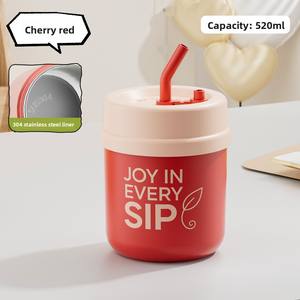 Taza de Café de Acero Inoxidable 304 con Tapa y Pajita, Vaso Reutilizable para Viaje, Botella de Agua para Bebidas Frías y Calientes, Regalo Original para Mujer - Product Image 6