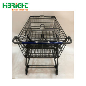 עגלות קניות עם 4 גלגלים ומבנה רשת, עגלת קניות נוחה - Product Image 3