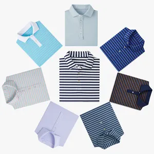पुरुषों के लिए नए फैशन मानक ओवरसाइज वर्दी पहने पुरुषों के लिए डिजिटल प्रिंटिंग स्ट्रिप्ड कस्टम पोलो शर्ट