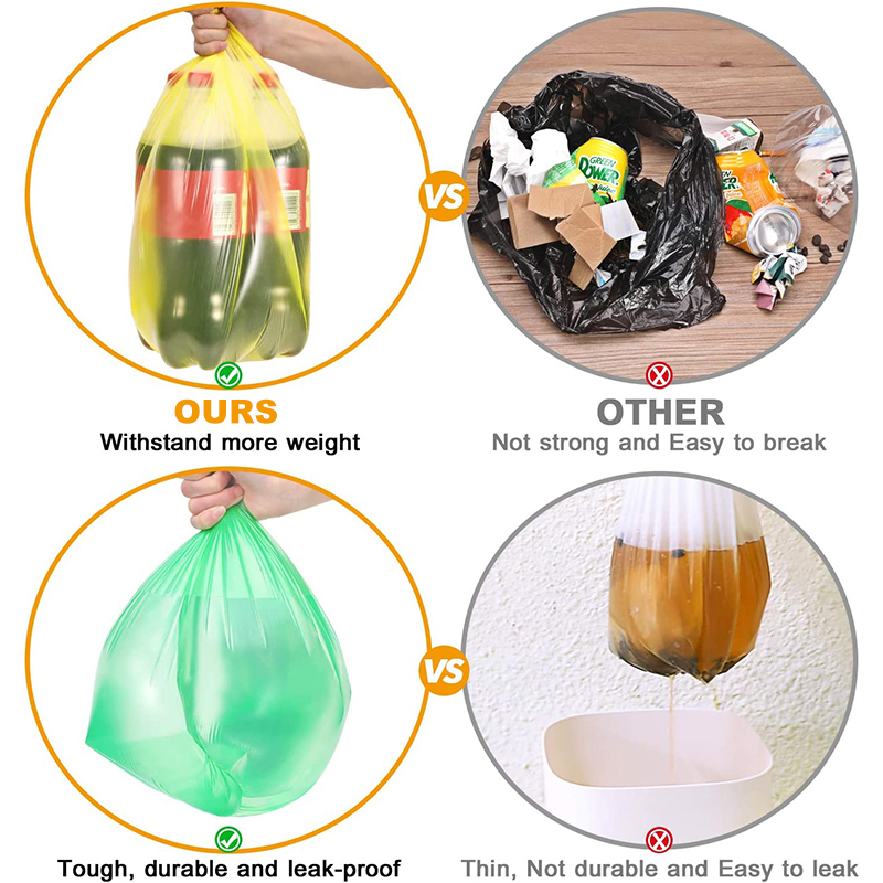 DAFENG 1mil 1.2mil 2mil 3mil HDPE Plastic garbage bag on roll trash bag can liner with 42gallon 55 gallon 60 gallon capacity
