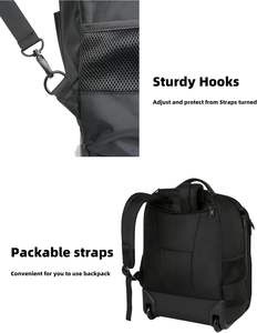 Sac à dos de voyage à enroulement personnalisé pour homme, fabriqué en usine, imperméable, durable, antivol, pour l'université, l'école, sac à dos pour ordinateur portable à enroulement - Product Image 3
