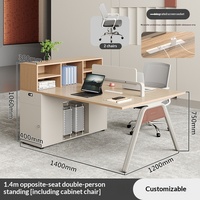 Bureau de personnel moderne et minimaliste pour le télétravail, poste de travail pour quatre à six personnes, avec armoire latérale de rangement, boîte à câbles, en PVC, Qian
