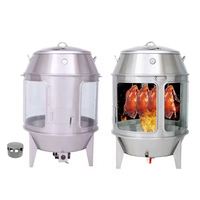 Fours de gril de poulet de rôtissoire de canard d'acier inoxydable épaissi de double couche grillée de charbon de bois de gaz commercial