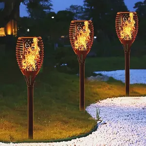 LED太阳能灯户外防水火焰手电筒凉亭别墅庭院景观灯花园装饰太阳能草坪灯