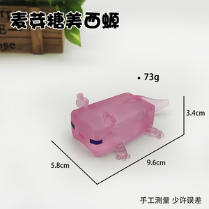 Jouet anti-stress Axolotl rose à pixels, bloc souple transparent, jouet sensoriel animal, nouveauté amusante pour fêtes et cadeaux - Product Image 3