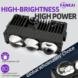 Triple Beam Led <b>Driving</b> <b>Light</b> 6000K 55W 12V 6000Lm For Offroad Motorcycle Car Upgrade Universal Fit - Product Image 4