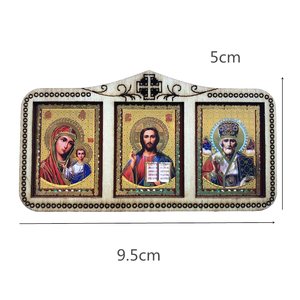 Icona di legno ortodossa padre e vergine maria decorazione per la casa gesus targa decorativa di natale - Product Image 5