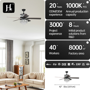 Lámpara de techo con ventilador de cristal y control remoto, estilo retro americano para restaurante. - Product Image 4