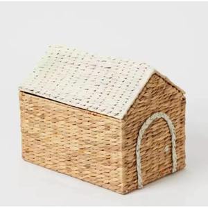 <b>Small</b> House Shape Water Hyacinth <b>Basket</b> for Baby Toys Storage Wholesale Cute <b>Basket</b> Children's Room Decoration from Vietnam - Product Image 2