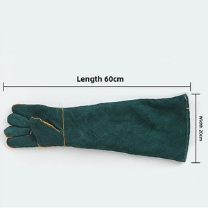 Guantes Protectores de Cuero Vacuno Extra Largos de 60CM, Anti-Mordidas de Mascotas y Anti-Arañazos de Gatos, para Entrenamiento de Perros y Gatos - Product Image 1
