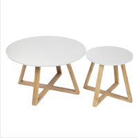En gros Style Nordique Moderne Conçoit Blanc Petit Intérieur Salon Table Basse Ronde En Bois