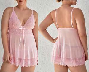 Sfy3915 Nouveauté 2025 Ensemble Robe Chemise en Dentelle Deux Pièces Lingerie Babydoll en Maille Transparente Sexy avec Strings Fantaisie Respirant pour Femme - Product Image 5