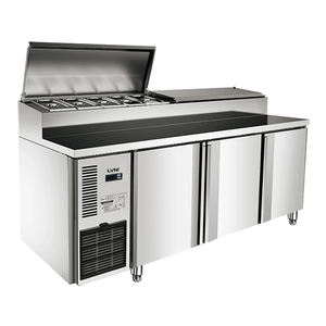 Comptoir à pizza en acier inoxydable sur mesure, réfrigéré, refroidissement par air, contrôle numérique de la température, <span class=keywords><strong>table</strong></span> de travail - Product Image 3