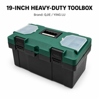 Boîte à outils de grande capacité de 19 pouces, boîte de rangement en plastique robuste et portable pour outils, organisateur de matériel