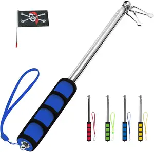 Cheap Stainless Steel Aluminum Advertising Sports Flexible Telescopic Colorful Hand Held Portable Tour Guide Flag Pole For Sale