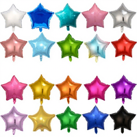 Ballon Étoile Brillant de 18 Pouces en Aluminium, Couleur Unie, pour Décoration de Fête d'Anniversaire, Vente en Gros
