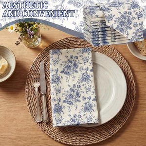 Serviettes en tissu polyester pour mariage printanier, bar, restaurant, dîner de mariage, serviettes en tissu imprimées de fleurs, torchons de cuisine - Product Image 6