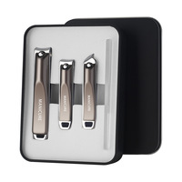 En stock, coupe-ongles portables anti-éclaboussures en acier inoxydable, ensemble de 4 pièces, boîte de coupe-ongles, lime à ongles, ensemble de beauté pour la manucure