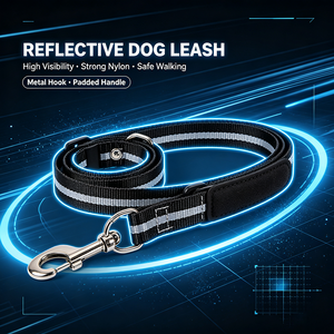 Laisse réfléchissante pour chien, laisse de sécurité nocturne en nylon pour animaux de compagnie, pour chiens de taille moyenne et grande, pour la promenade en extérieur - Product Image 4
