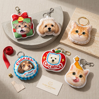 Peluche personnalisée OEM ODM pour animaux de compagnie, porte-clés et oreiller imprimés, en tissu écologique, animal en peluche doux, mascotte promotionnelle, cadeau publicitaire