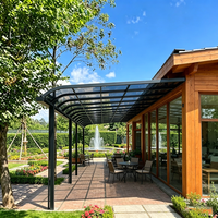 Abri de terrasse en polycarbonate pratique pour jardin, terrasse, repas en plein air, résistant aux UV, imperméable, lumière naturelle, protection solaire, structure en aluminium