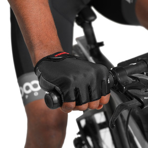 Guantes de Ciclismo Boton de Medio Dedo, Negros, de Microfibra Transpirable, con Almohadillas de Absorción de Impactos en la Palma para Ciclismo - Product Image 1